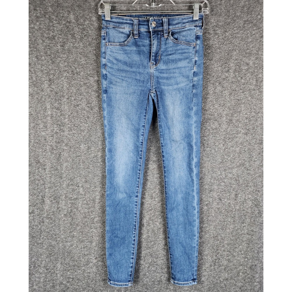 American Eagle Jegging Womens 00 Next Level Stretch Hi-Rise Blue Denim EUC